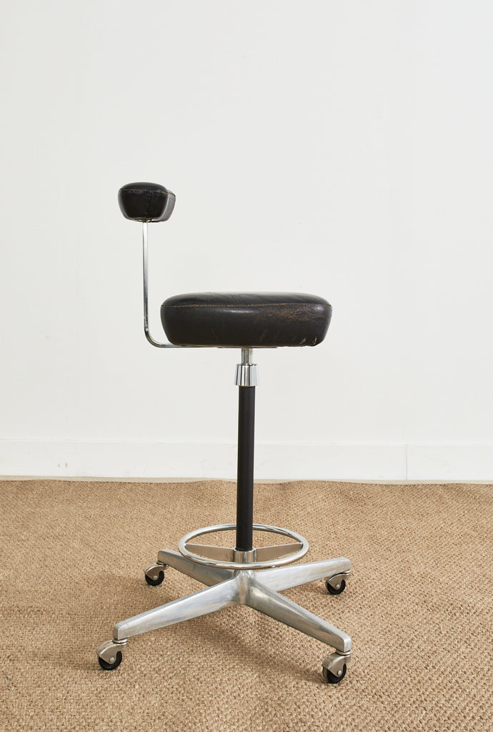 MCM Leather Perch Chair by George Nelson for Herman Miller