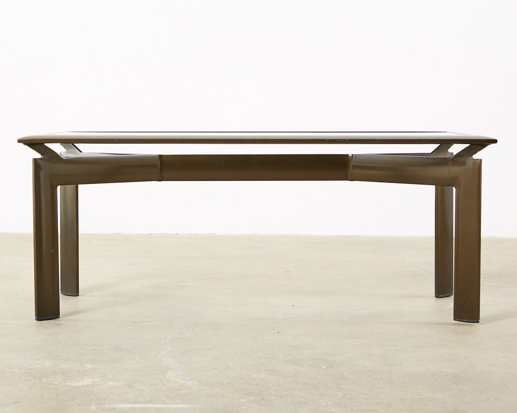 Pair of John Caldwell Bronzed Aluminum Patio Cocktail Tables