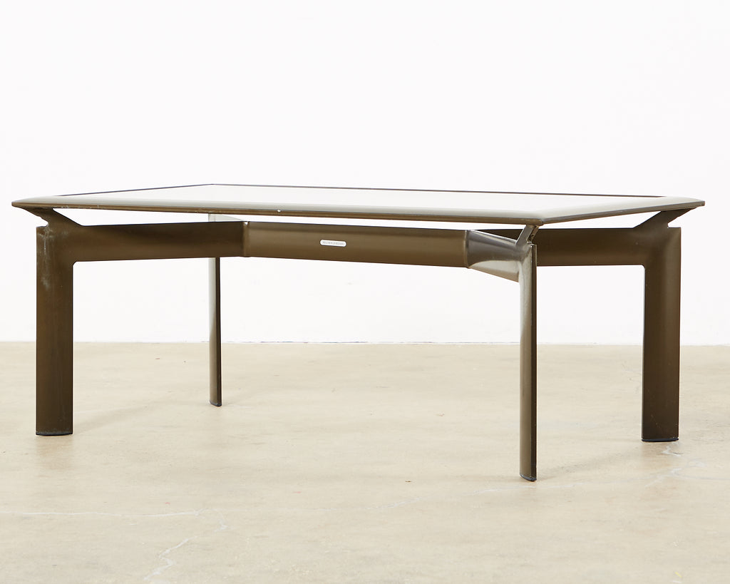 Pair of John Caldwell Bronzed Aluminum Patio Cocktail Tables