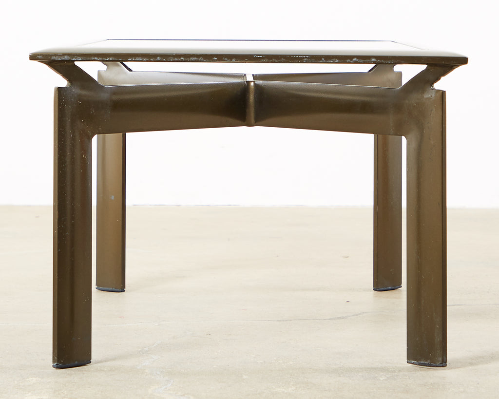 Pair of John Caldwell Bronzed Aluminum Patio Cocktail Tables