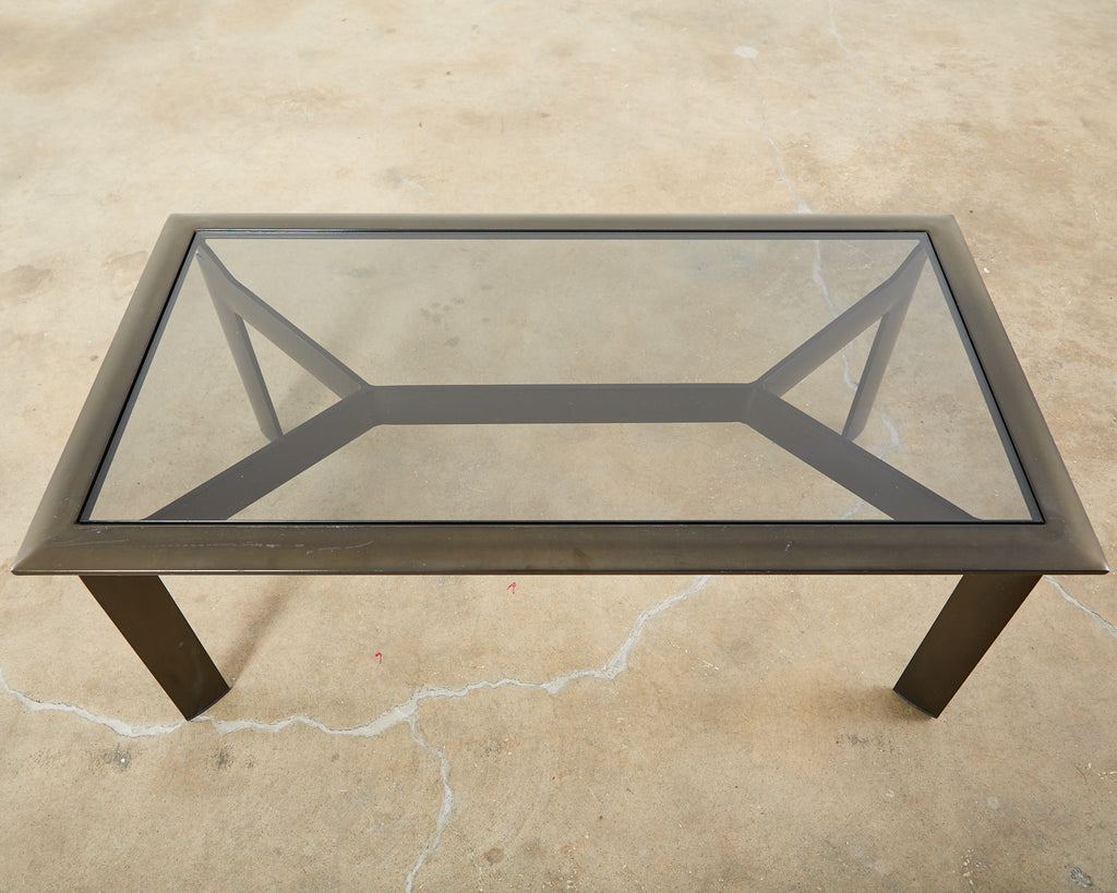 Pair of John Caldwell Bronzed Aluminum Patio Cocktail Tables