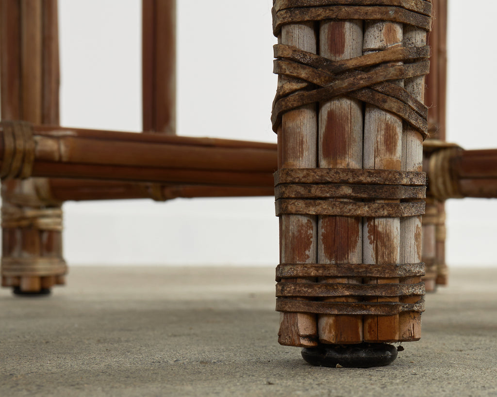 McGuire Organic Modern Oval Bamboo Rattan Dining Table