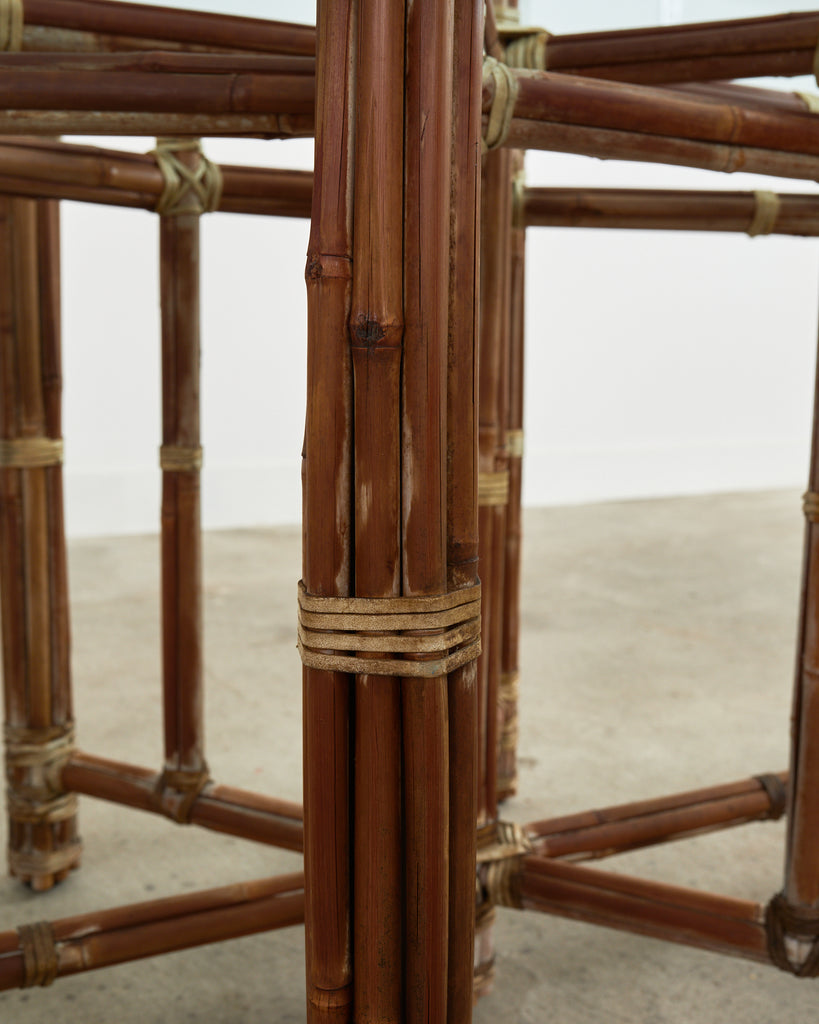 McGuire Organic Modern Oval Bamboo Rattan Dining Table