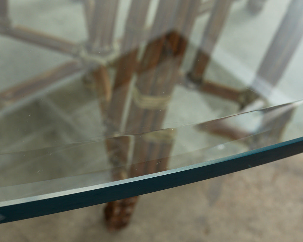 McGuire Organic Modern Oval Bamboo Rattan Dining Table