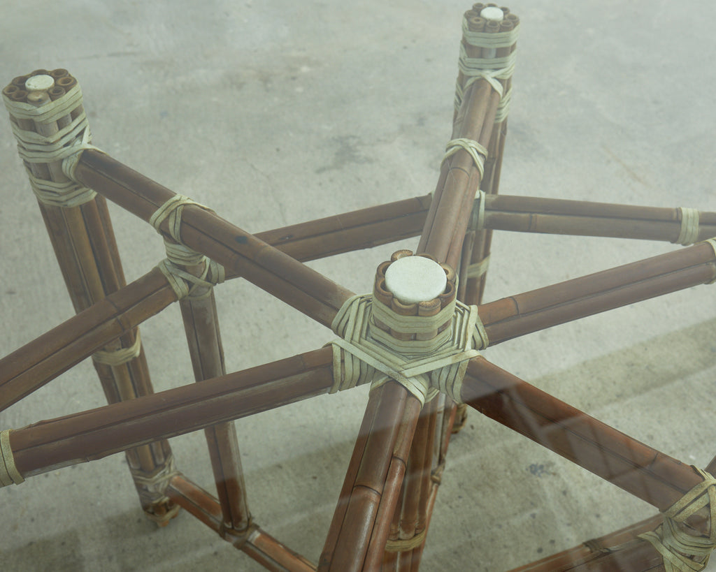 McGuire Organic Modern Oval Bamboo Rattan Dining Table