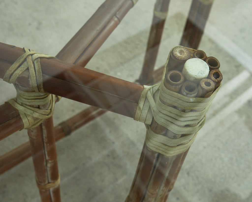 McGuire Organic Modern Oval Bamboo Rattan Dining Table