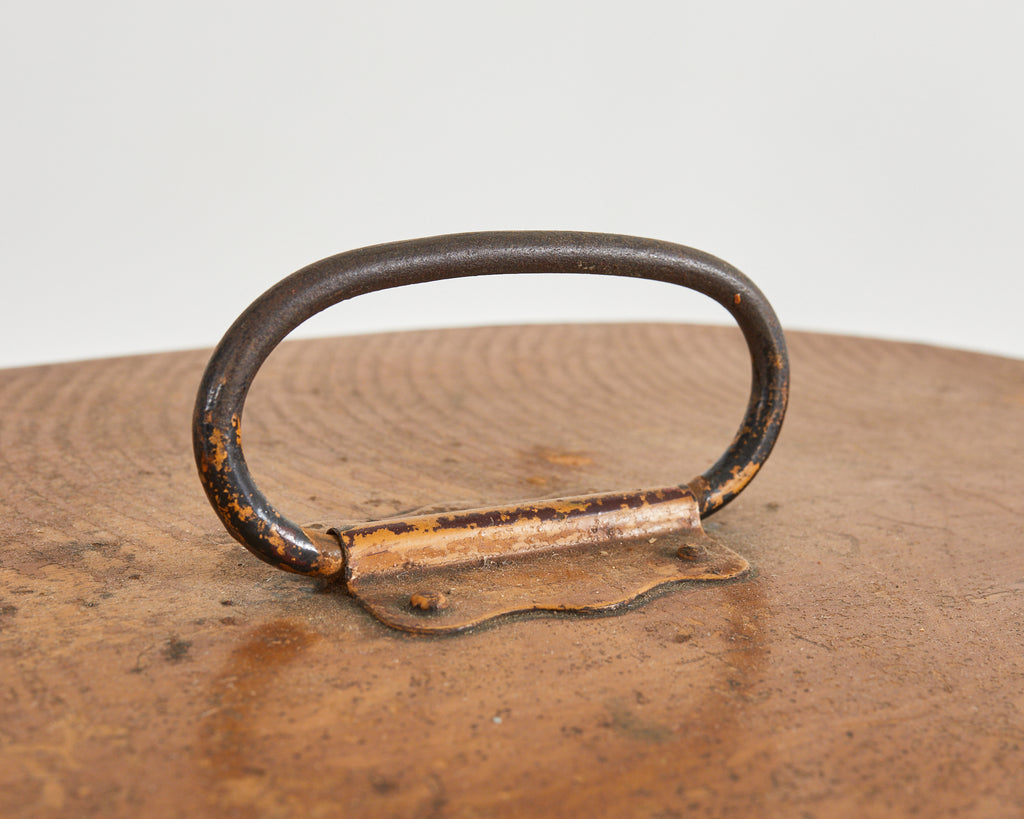 19th Century Country English Victorian Oval Metal Hat Box