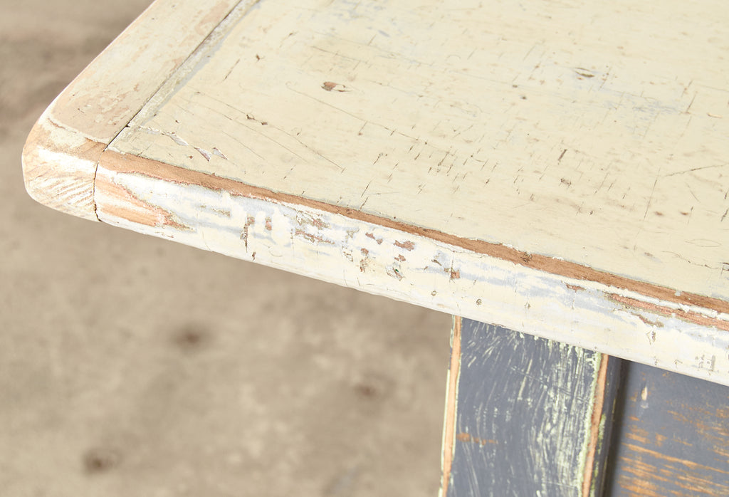 American Country Painted Pine Farmhouse Dining Table or Console