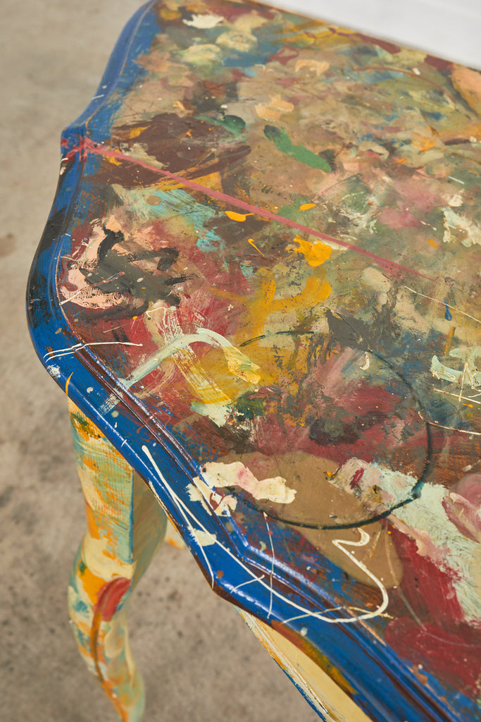 Pair of Demilunes or Center Table Painted by Ira Yeager