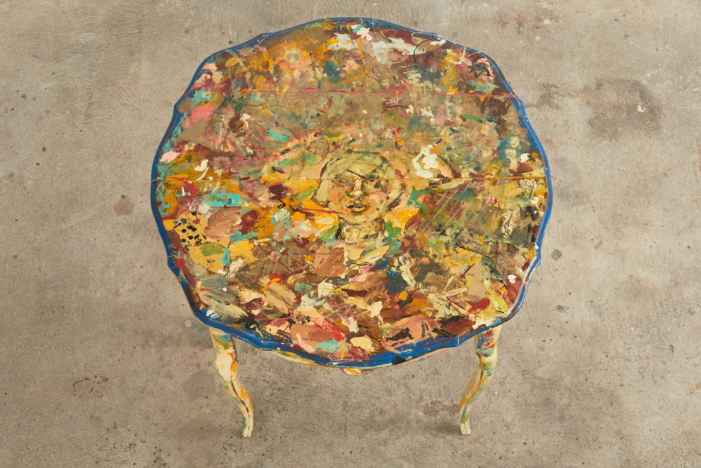 Pair of Demilunes or Center Table Painted by Ira Yeager