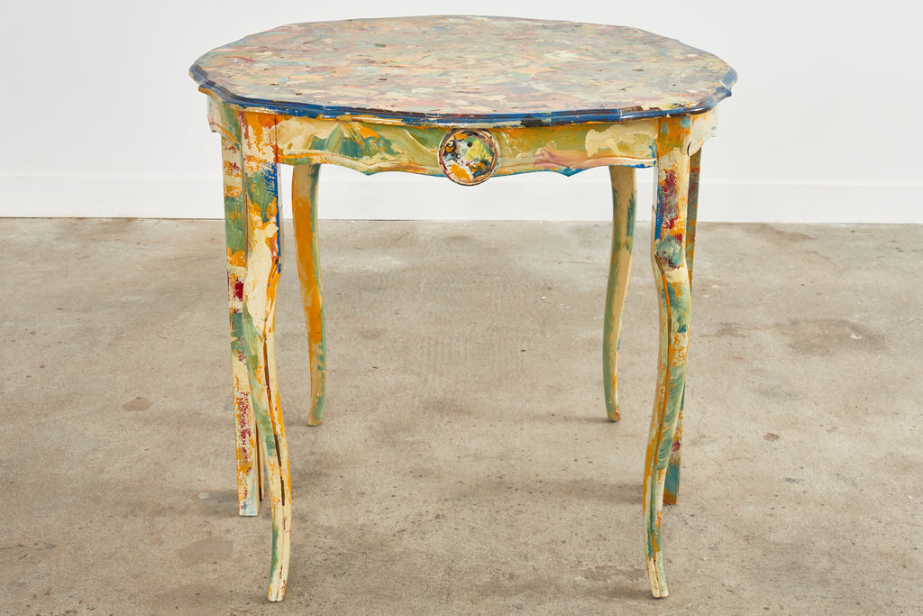 Pair of Demilunes or Center Table Painted by Ira Yeager