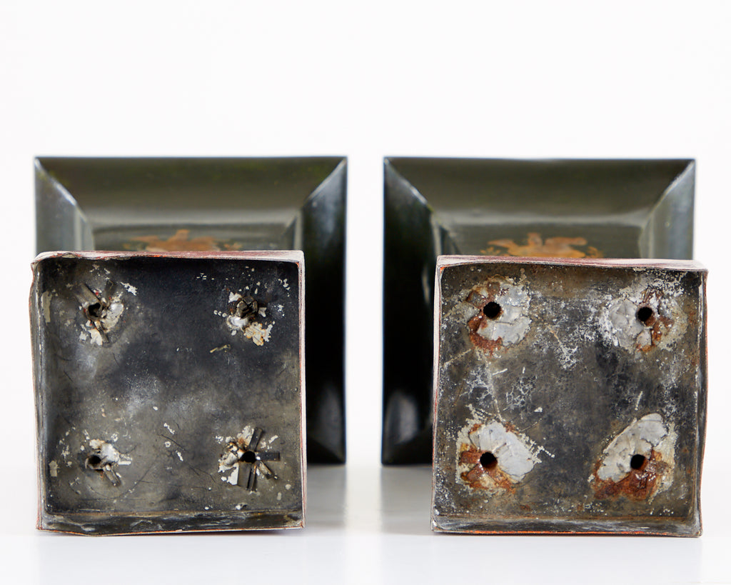 Pair of French Neoclassical Directoire Style Tole Vases