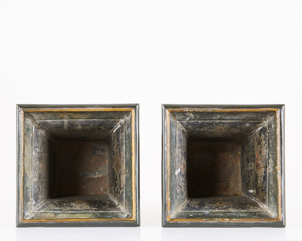 Pair of French Neoclassical Directoire Style Tole Vases