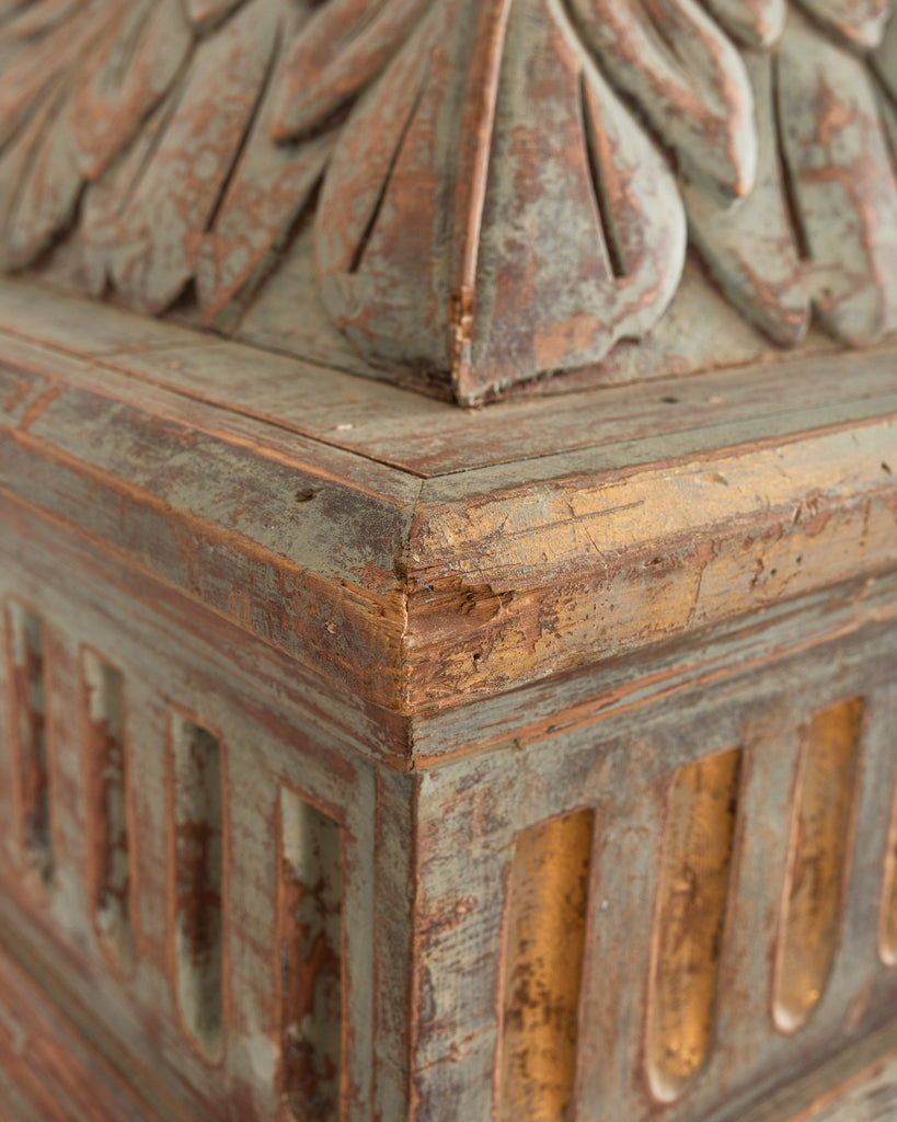 Pair of Italian Painted Altar Display Pedestal Vitrines