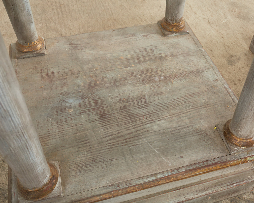 Pair of Italian Painted Altar Display Pedestal Vitrines