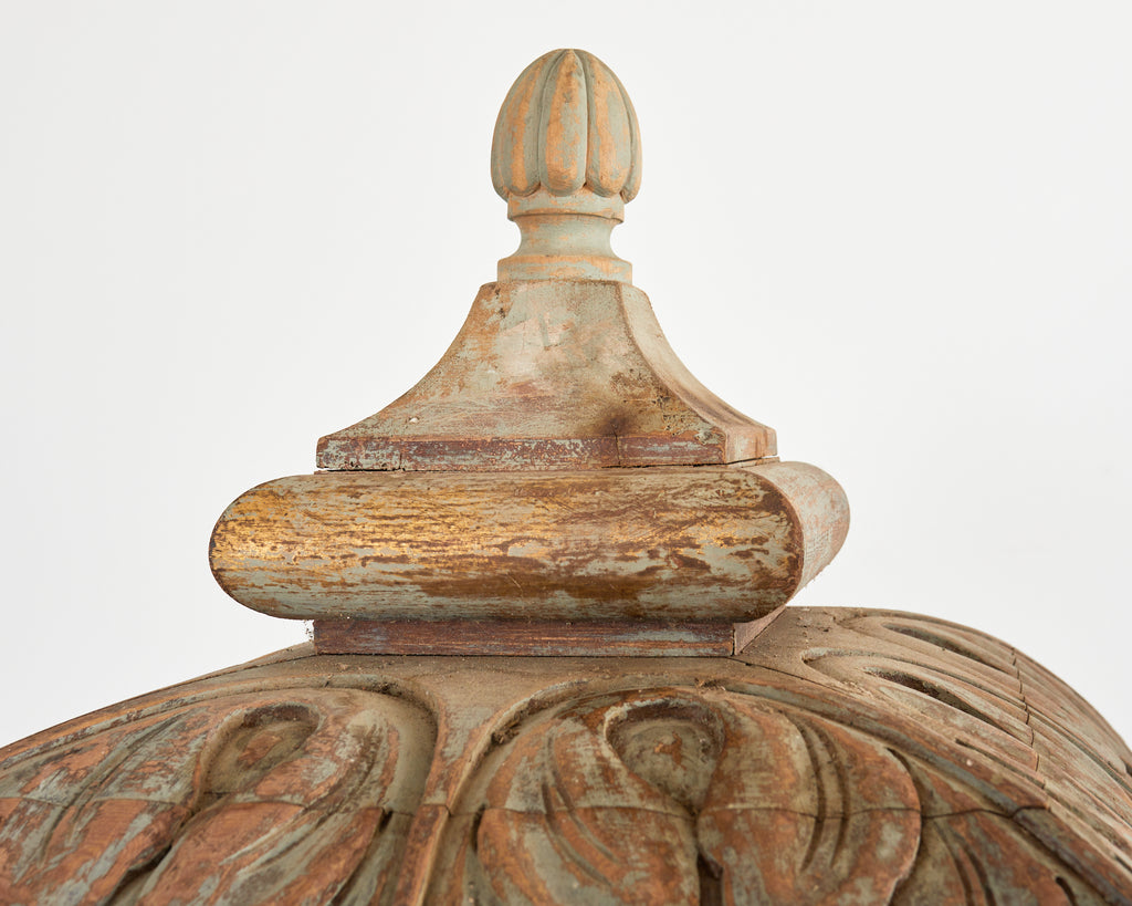 Pair of Italian Painted Altar Display Pedestal Vitrines