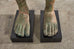Pair of Greco Roman Style Bronze Feet from a Roman Statue