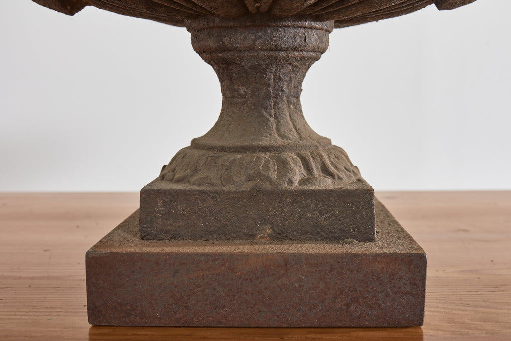 Pair of Diminutive English Cast Iron Urn Jardinaires