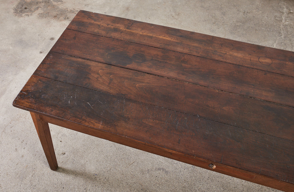 19th Century Country French Provincial Chestnut Farmhouse Dining Table