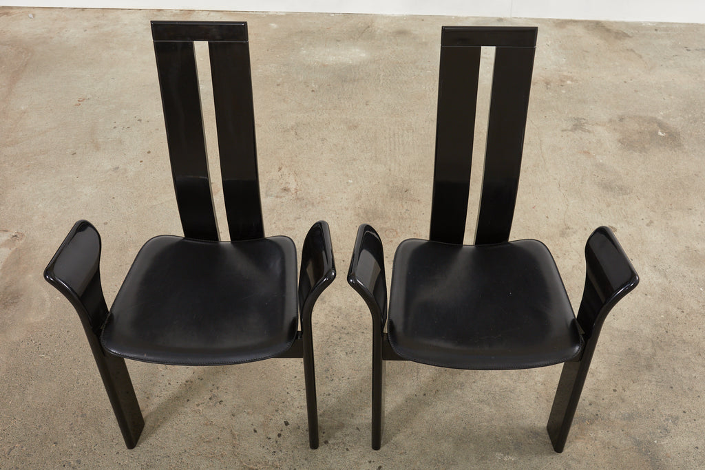 Set of Six Pietro Costantini Post Modern Lacquered Dining Chairs