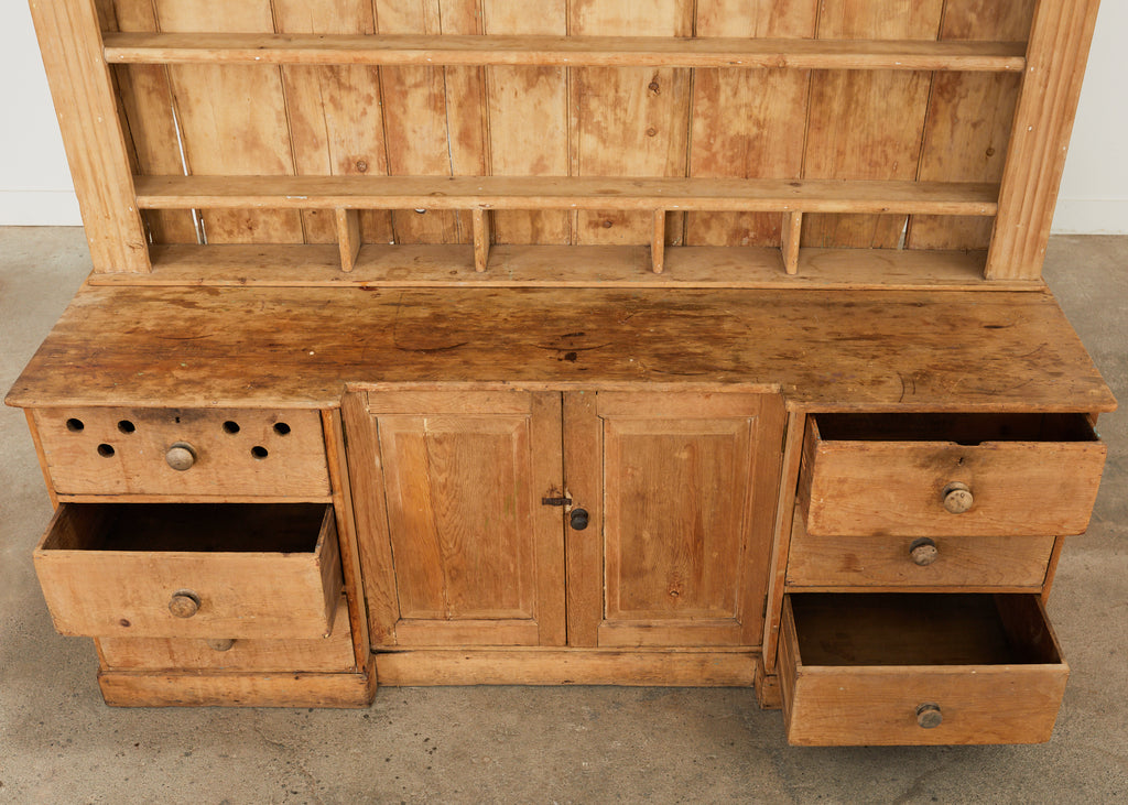18th Century French Provincial Pine Farmhouse Dresser with Cupboard