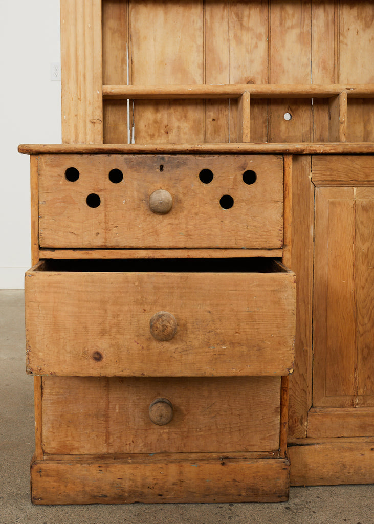 18th Century French Provincial Pine Farmhouse Dresser with Cupboard