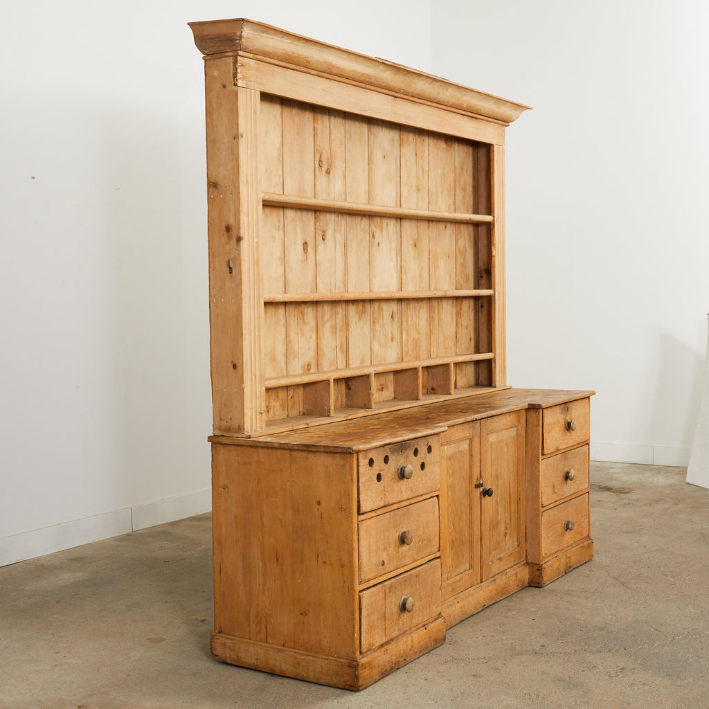 18th Century French Provincial Pine Farmhouse Dresser with Cupboard
