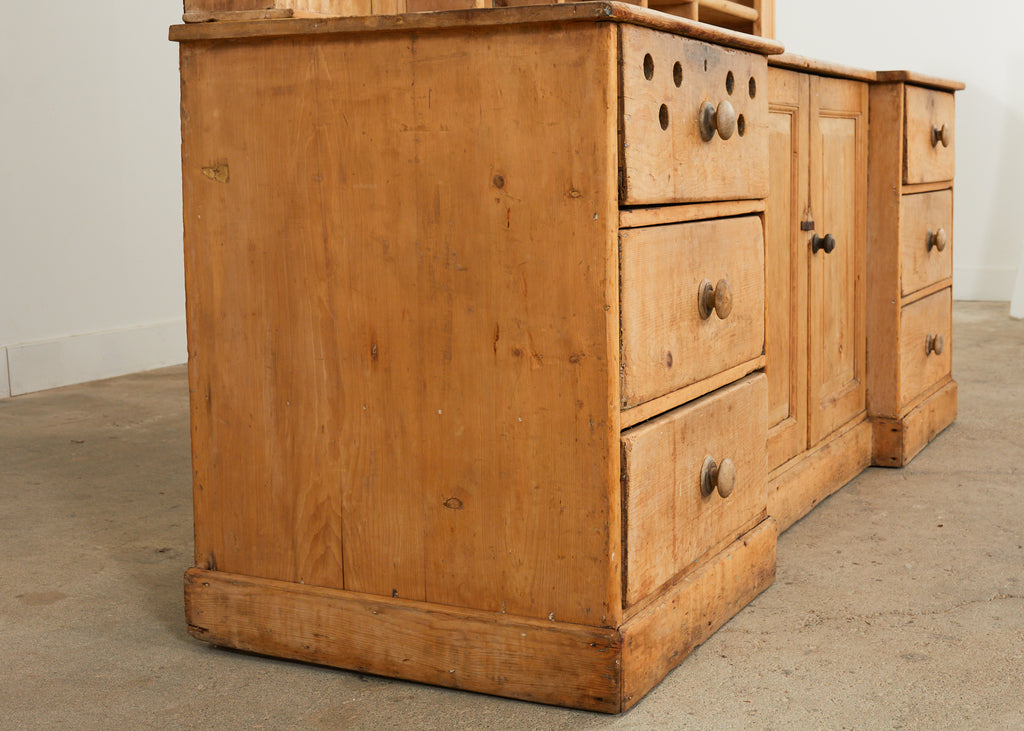 18th Century French Provincial Pine Farmhouse Dresser with Cupboard