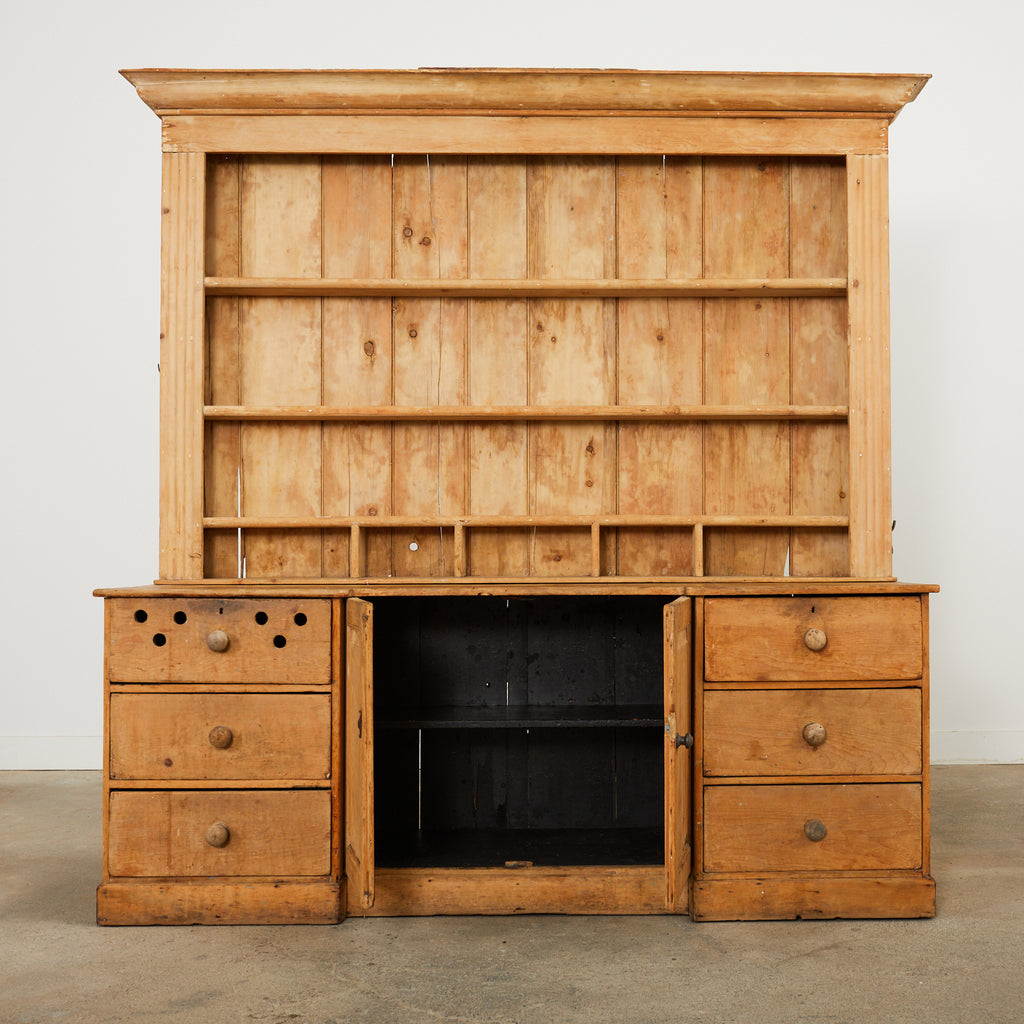 18th Century French Provincial Pine Farmhouse Dresser with Cupboard