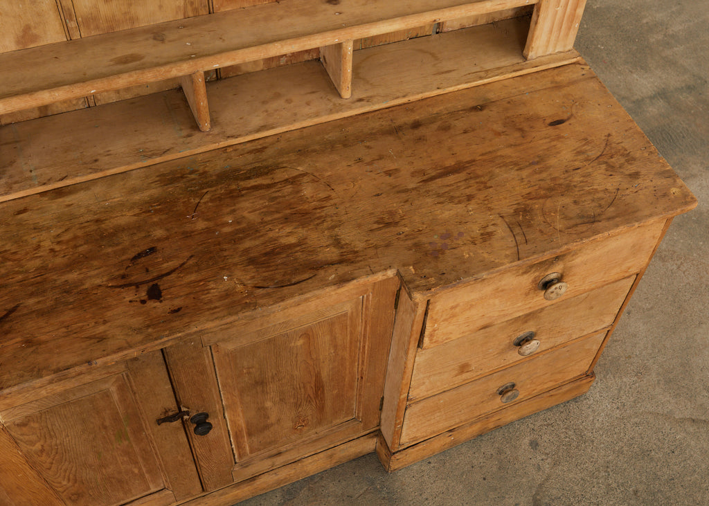 18th Century French Provincial Pine Farmhouse Dresser with Cupboard