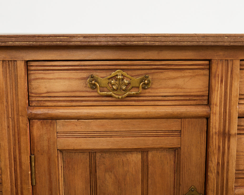 19th Century Country English Provincial Pine Sideboard Server