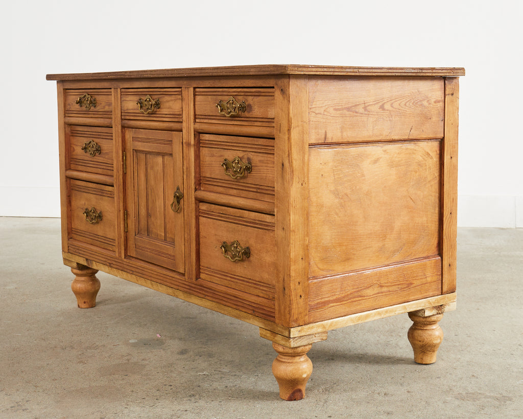 19th Century Country English Provincial Pine Sideboard Server