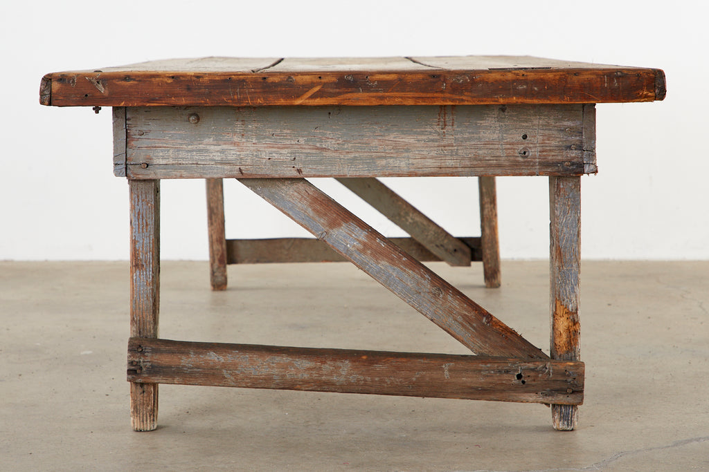 American Pine Primitive Work Table or Coffee Table