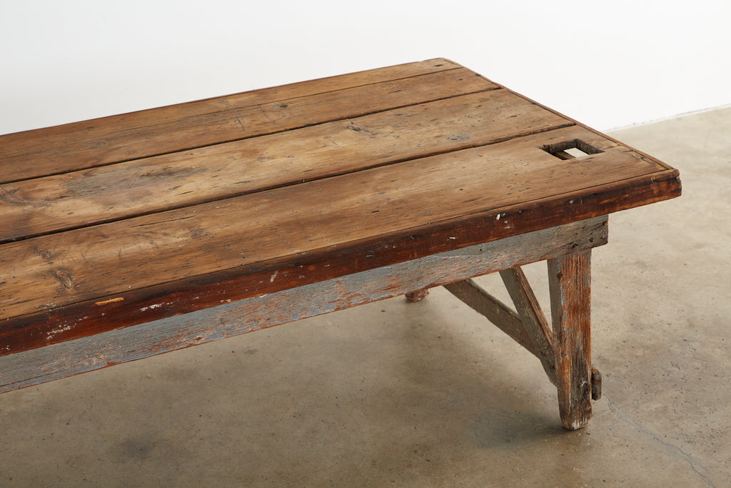 American Pine Primitive Work Table or Coffee Table