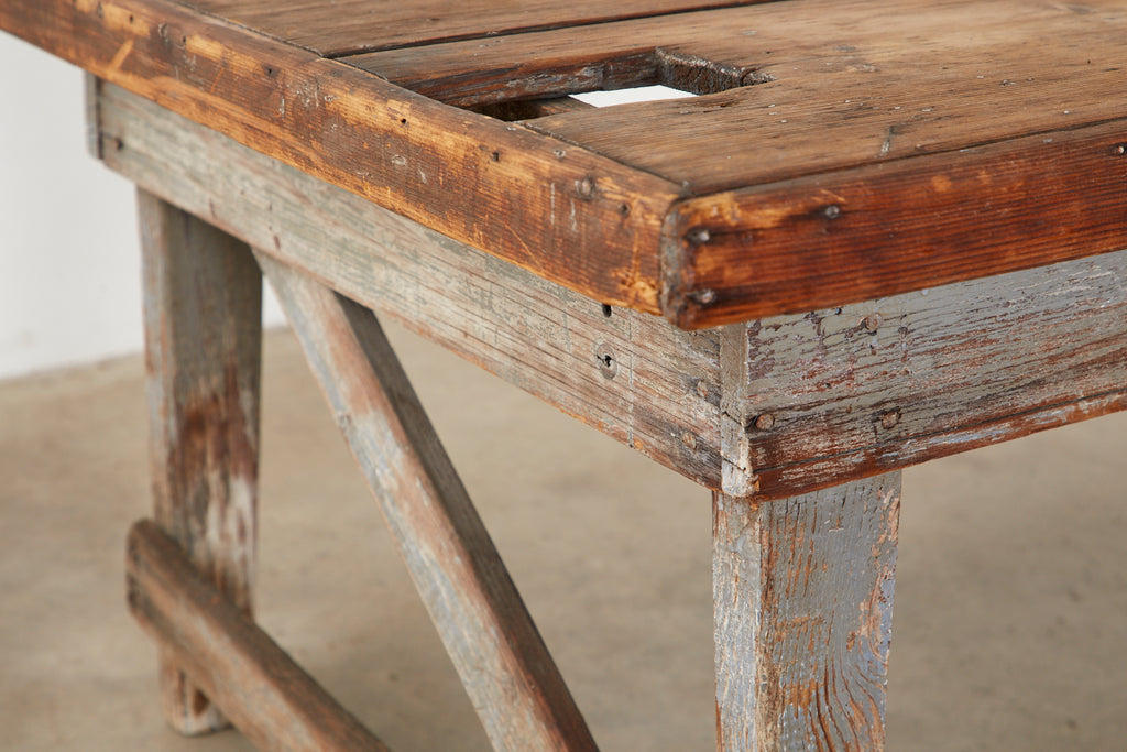 American Pine Primitive Work Table or Coffee Table