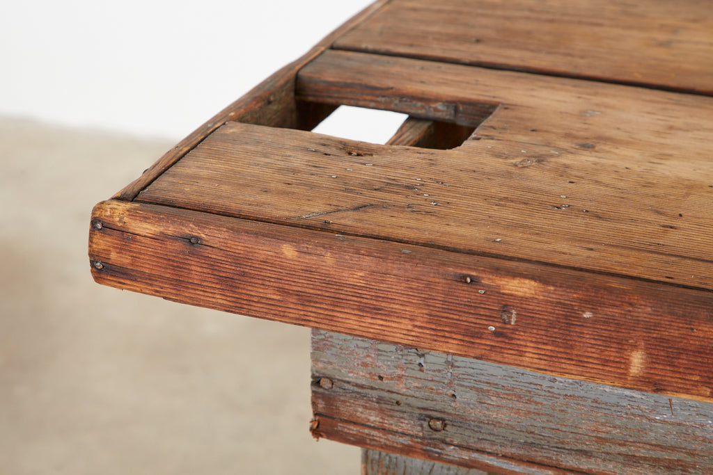 American Pine Primitive Work Table or Coffee Table