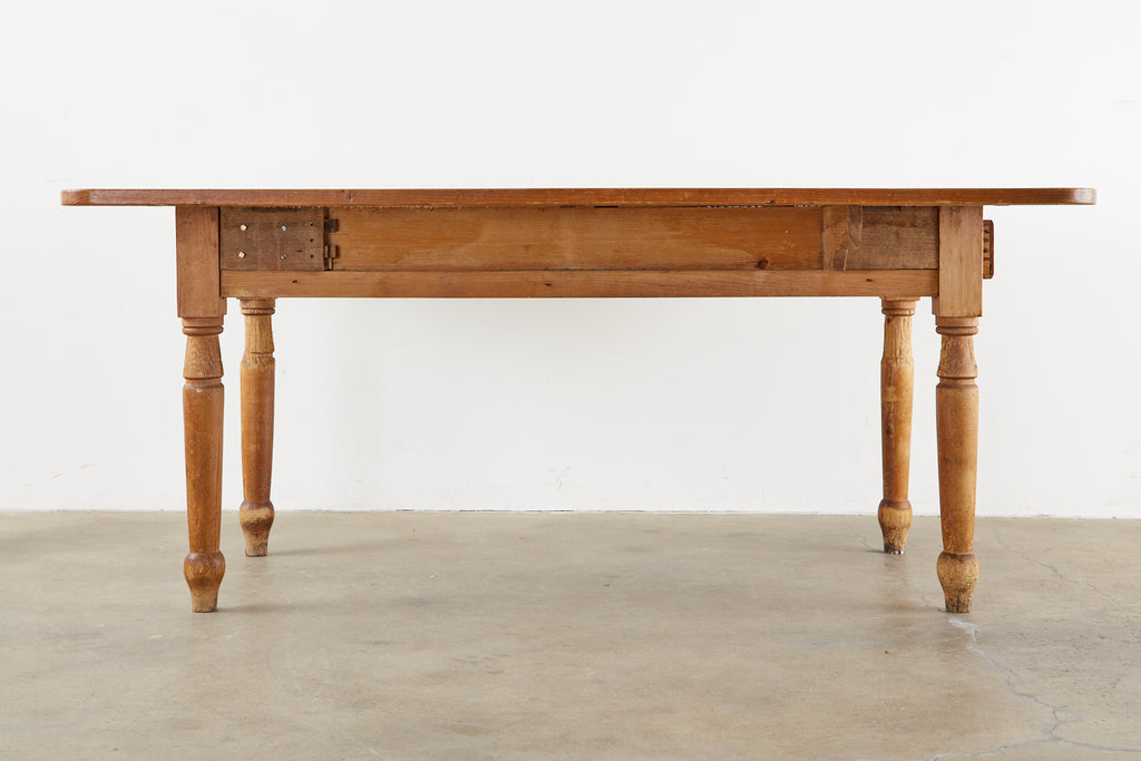 19th Century Country English Drop-Leaf Pine Farmhouse Dining Table