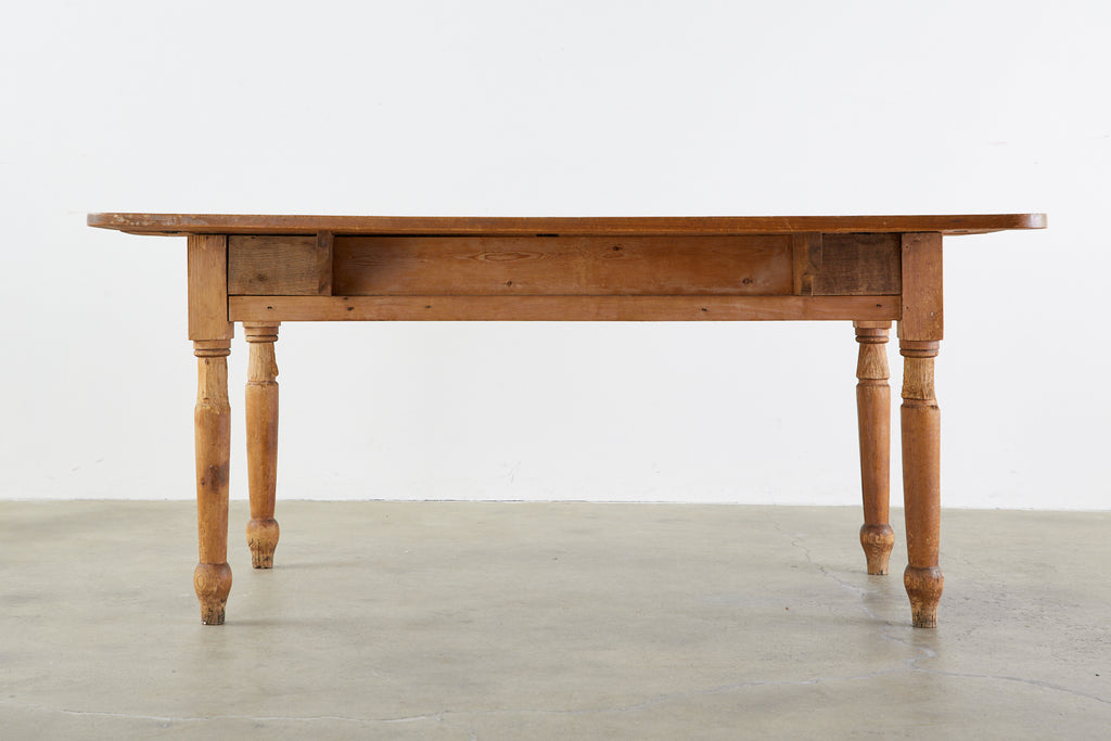 19th Century Country English Drop-Leaf Pine Farmhouse Dining Table