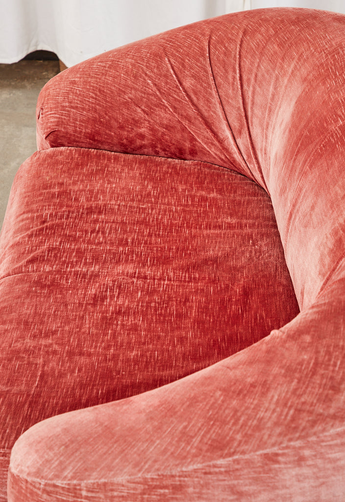 Mid-Century Harvey Probber Burger Bun Pink Velvet Settee