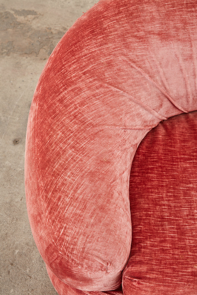 Mid-Century Harvey Probber Burger Bun Pink Velvet Settee