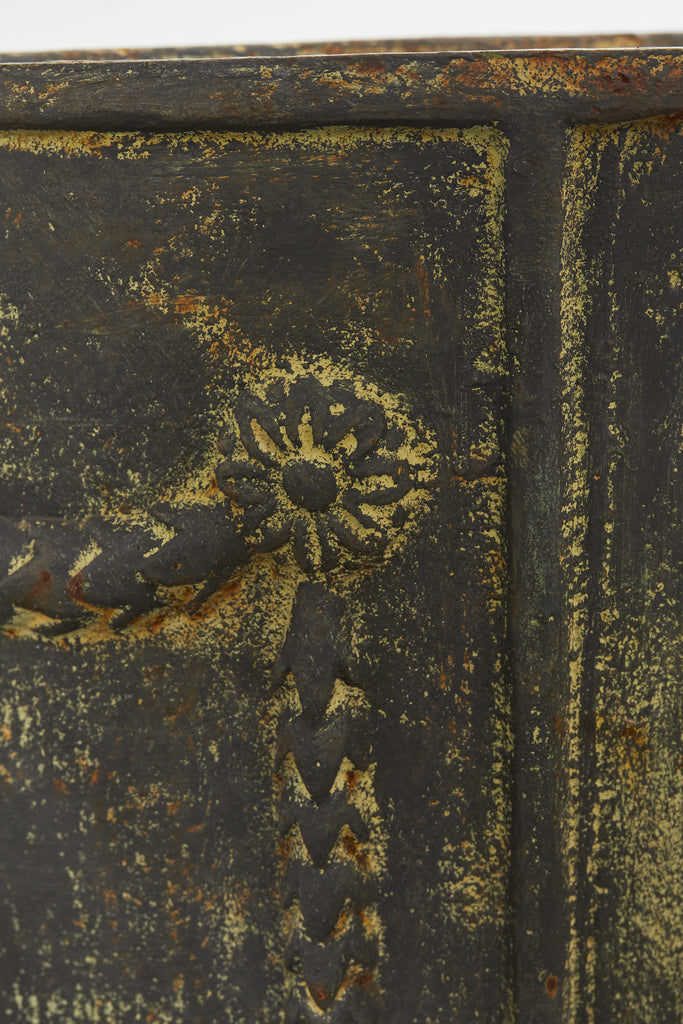 Pair of English Cast Iron Neoclassical Demilune Jardiniere Planters