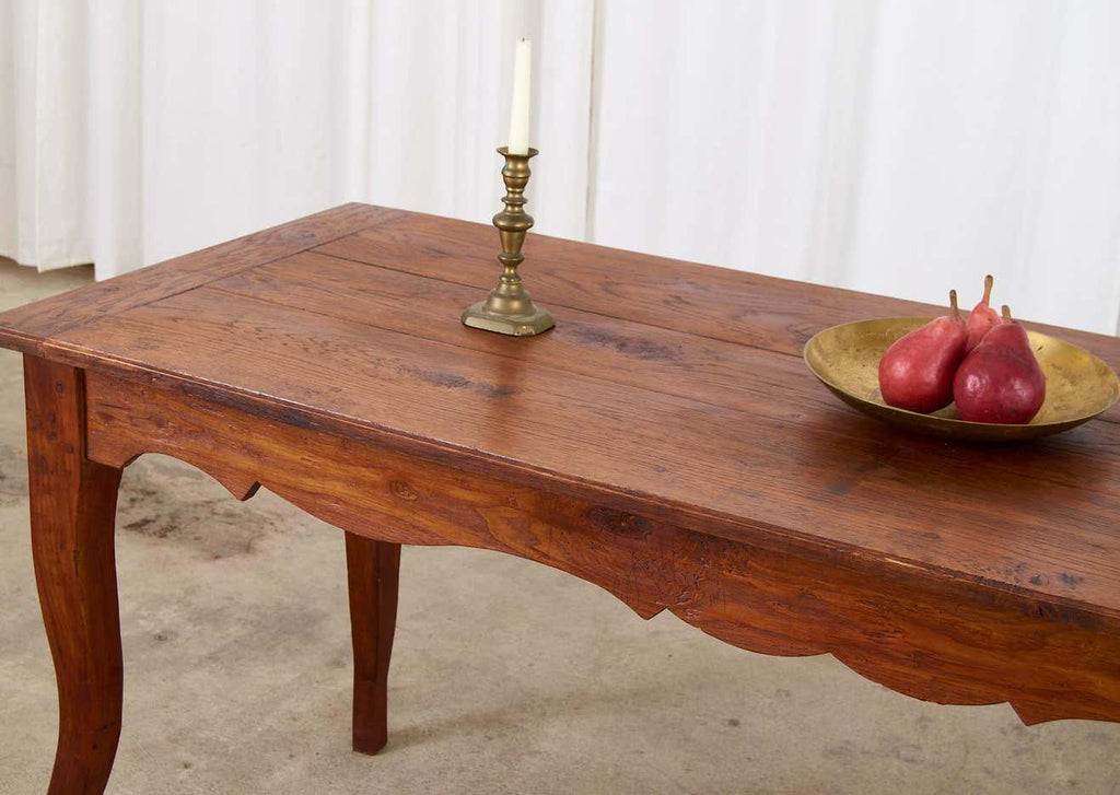 Country French Provincial Oak Farmhouse Dining Table or Console