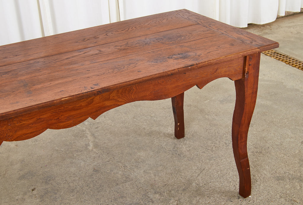 Country French Provincial Oak Farmhouse Dining Table or Console
