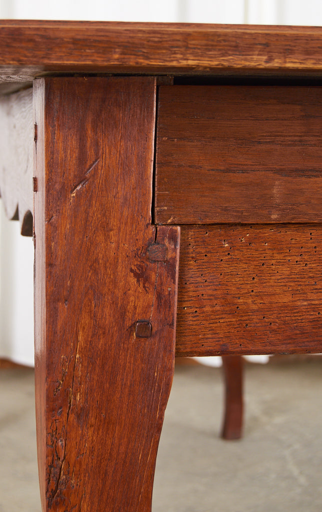 Country French Provincial Oak Farmhouse Dining Table or Console