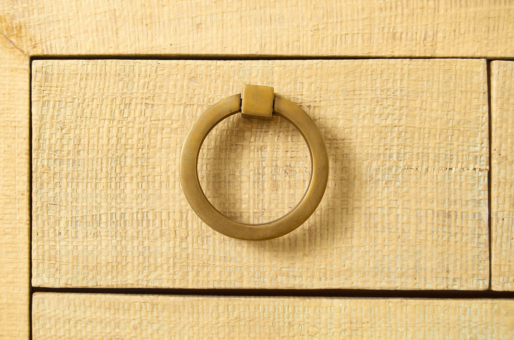 Karl Springer Style Raffia Grasscloth Clad Commode Chest