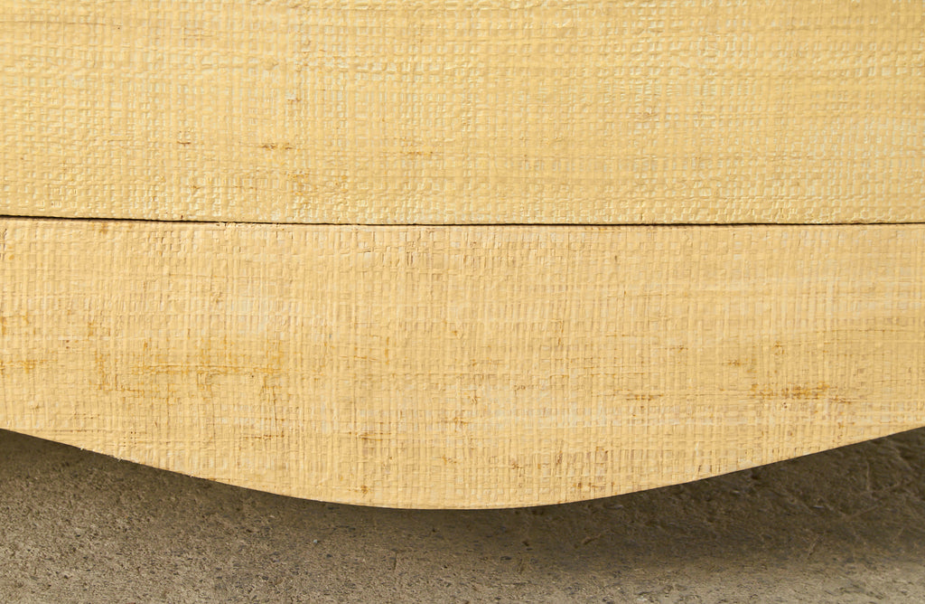 Karl Springer Style Raffia Grasscloth Clad Commode Chest