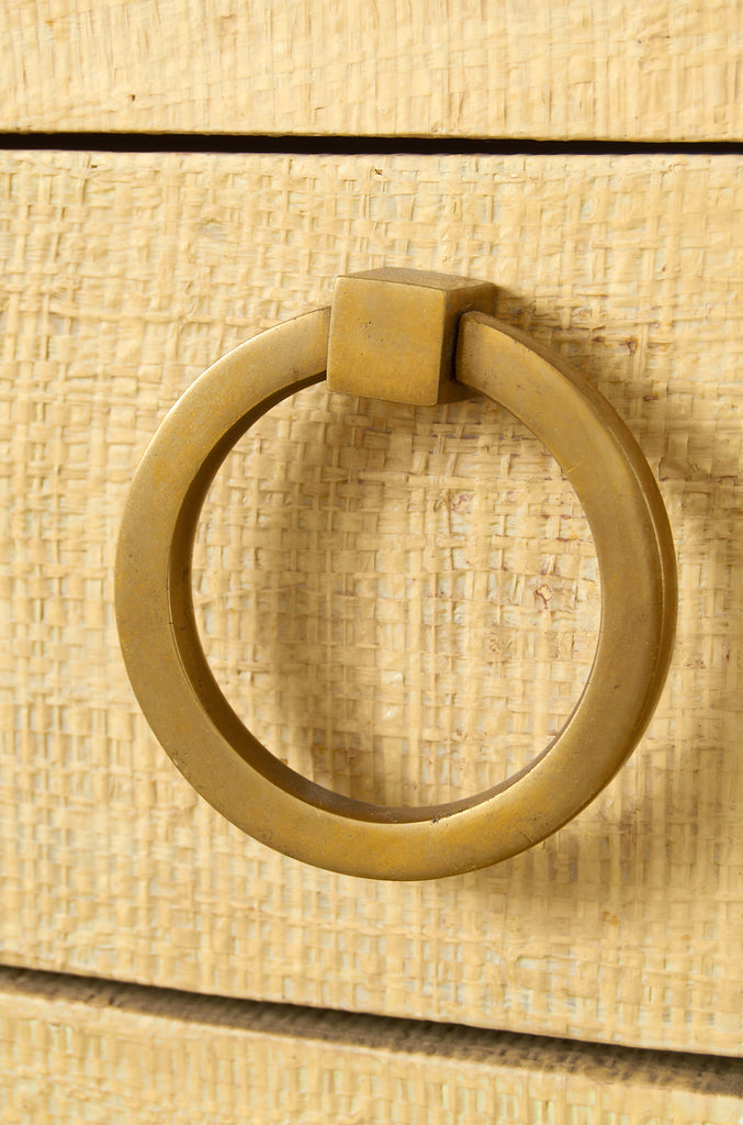 Karl Springer Style Raffia Grasscloth Clad Commode Chest