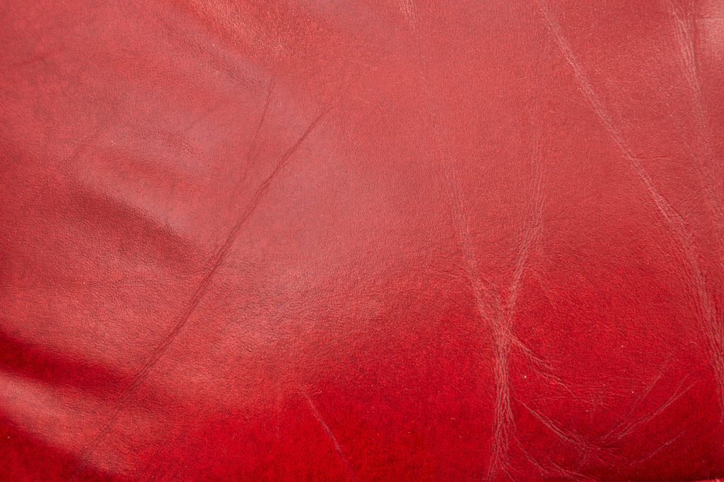 Pair of English Georgian Style Ruby Red Leather Wingback Chairs
