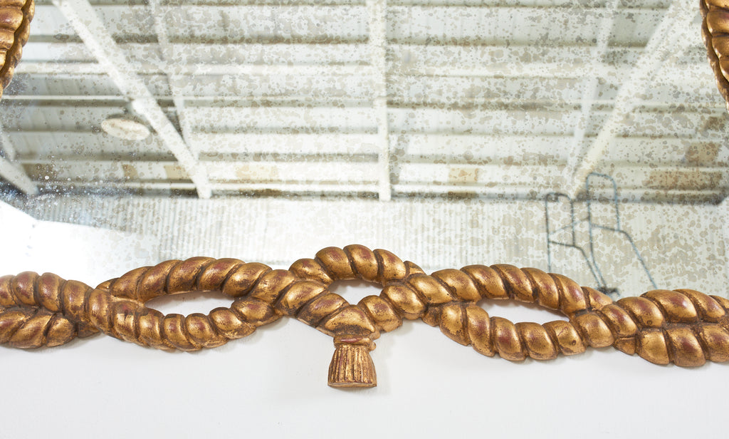 Napoleon III Style Carved Giltwood Rope Tassel Mirror