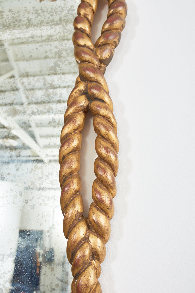 Napoleon III Style Carved Giltwood Rope Tassel Mirror